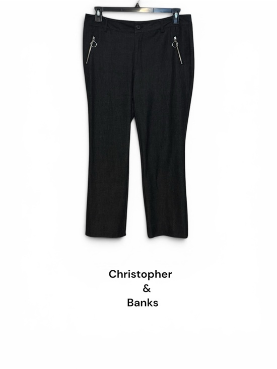 Christopher & Banks Pants - Dark GRAY Straight-Leg Dress Pants/Trouser with Zipper Detail  SIZE: 10     #Q